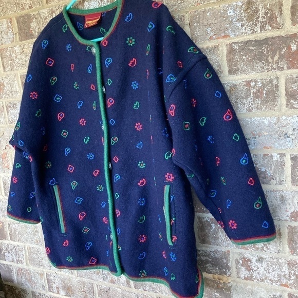 GEIGER Collections Wool Print Cardigan Sweater EU 38 - Picture 2 of 15